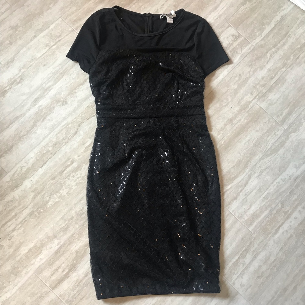Black sequin party dress